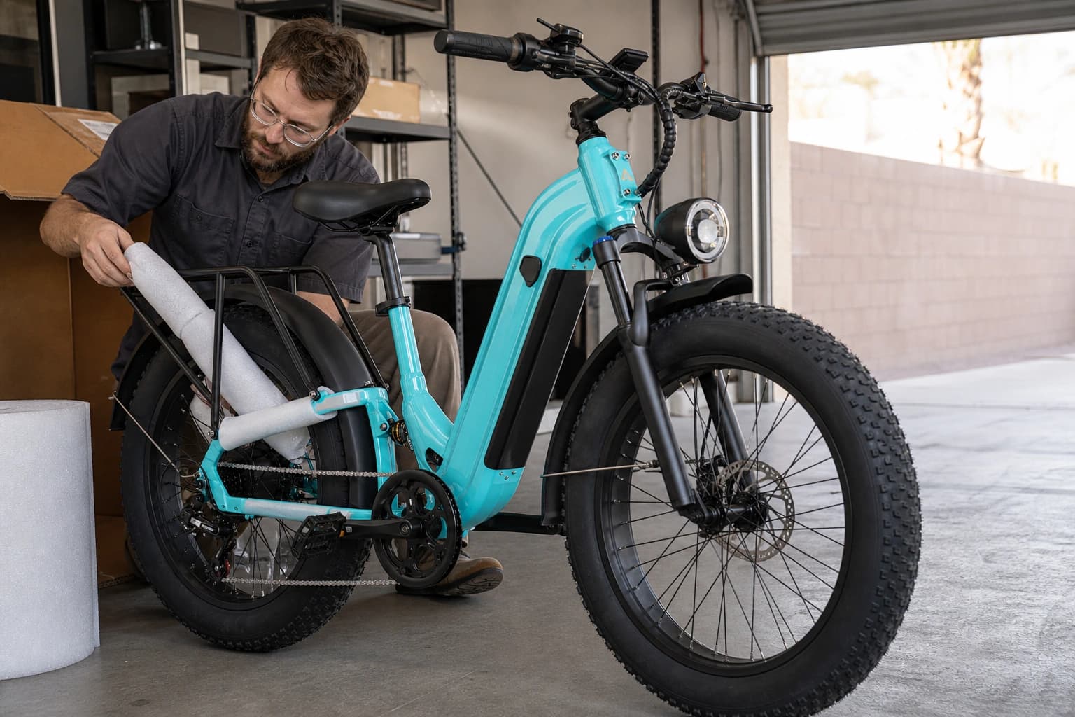 Illustration of the bicycle preparation process